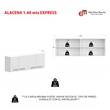 ALACENA MUEBLE DE COCINA MOSCONI EXPRESS 140 CM MELAMINA COLOR BLANCO FRENTE CARVALHO MEZZO
