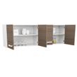 ALACENA MUEBLE DE COCINA MOSCONI EXPRESS 160 CM MELAMINA COLOR BLANCO FRENTE CARVALHO MEZZO
