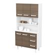MUEBLE DE COCINA MULTIUSO APARADOR TRIPLO KIT BLANCO MOSCONI COLOR BLANCO FRENTE CARVALHO MEZZO