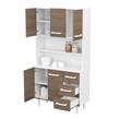 MUEBLE DE COCINA MULTIUSO APARADOR TRIPLO KIT BLANCO MOSCONI COLOR BLANCO FRENTE CARVALHO MEZZO