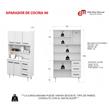 MUEBLE DE COCINA MULTIUSO APARADOR TRIPLO KIT BLANCO MOSCONI COLOR BLANCO FRENTE CARVALHO MEZZO