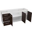 BAJO MESADA SIN BACHA MUEBLE COCINA MOSCONI EXPRESS 160 CM 10137 COLOR BLANCO FRENTE CHOCOLATE
