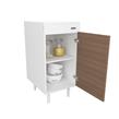 MÓDULO BAJO MESADA MOSCONI 40 CM EXPRESS MELAMINA GABINETE COCINA 10183 COLOR BLANCO FRENTE CARVALHO MEZZO
