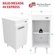 MÓDULO BAJO MESADA MOSCONI 40 CM EXPRESS MELAMINA GABINETE COCINA 10183 COLOR BLANCO FRENTE CARVALHO MEZZO
