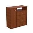 CÓMODA CAJONERO MOSCONI 4 CAJONES 1 PUERTA MELAMINA MILENIAL 56805 COLOR TABACO
