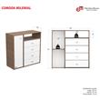 CÓMODA CAJONERO MOSCONI 4 CAJONES 1 PUERTA MELAMINA MILENIAL 56805 COLOR TABACO
