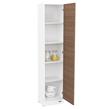 DESPENSERO MOSCONI ORGANIZADOR 1 PUERTA 180 CM MUEBLE DE COCINA 10198 COLOR BLANCO FRENTE CARVALHO MEZZO