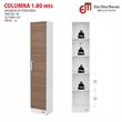 DESPENSERO MOSCONI ORGANIZADOR 1 PUERTA 180 CM MUEBLE DE COCINA 10198 COLOR BLANCO FRENTE CARVALHO MEZZO
