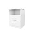 MESA DE LUZ BLANCA 2 CAJONES 1 ESTANTE MOSCONI EXPRESS 55958 COLOR BLANCO
