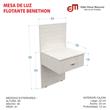 MESA DE LUZ MOSCONI FLOTANTE CON PANEL MESITA DORMITORIO MELAMINA 56664 COLOR BLANCO
