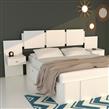 MESA DE LUZ MOSCONI FLOTANTE CON PANEL MESITA DORMITORIO MELAMINA 56664 COLOR BLANCO
