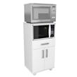 MUEBLE MOSCONI PARA MICROONDAS Y HORNO ELÉCTRICO PUERTAS Y CAJÓN 10159 COLOR BLANCO
