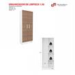 MUEBLE ORGANIZADOR MOSCONI 150 CM COLUMNA CON ESTANTES 10208 COLOR BLANCO FRENTE CARVALHO MEZZO
