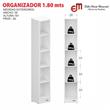MUEBLE ORGANIZADOR MOSCONI 180 CM COLUMNA CON ESTANTES MELAMINA 10213 COLOR CARVALHO MEZZO
