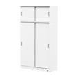 PLACARD MOSCONI 2 PUERTAS CORREDIZAS CON BAULERA / ALZADA MOSCONI 140 CM 56426 COLOR BLANCO

