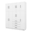 PLACARD MOSCONI ROPERO 10 PUERTAS 4 CAJONES CON BAULERA DAKAR 56567 COLOR BLANCO