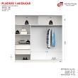 PLACARD MOSCONI 2 PUERTAS CORREDIZAS DAKAR 180 CM GUÍA METÁLICA 56349 COLOR BLANCO
