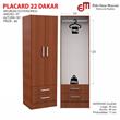 PLACARD ROPERO 2 PUERTAS MELAMINA MOSCONI DAKAR 56287 COLOR WENGUE
