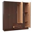 PLACARD MOSCONI 6 PUERTAS 2 CAJONES BLANCO INTERIOR SIN PINTAR 56341 COLOR CHOCOLATE
