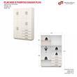 PLACARD MOSCONI ROPERO 8 PUERTAS 4 CAJONES CON BAULERA DAKAR 56599 COLOR BLANCO