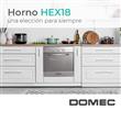 HORNO ELECTRICO DOMEC HEX18 52939 60 LTS CON LUZ GRILL TERMOSTATO TIMER ACERO INOX
