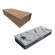 COLCHON EN CAJA + BOX DE MADERA MOSCONI 1 PLAZA 57091 COLCHON DREAM ON CON BOX BENETHON COLOR GREI