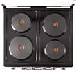 COCINA ELECTRICA KANJI BLACK KJH-EKXL01V 60 X 50 CM 4 ANAFES HORNO 1500 WTS LUZ ACERO INOX