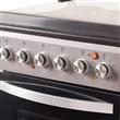 COCINA ELECTRICA KANJI BLACK KJH-EKX001V 50 CM 4 ANAFES HORNO 1500 WTS LUZ TAPA VIDRIO ACERO INOX