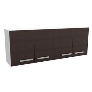ALACENA MUEBLE DE COCINA MOSCONI EXPRESS 140 CM MELAMINA COLOR BLANCO FRENTE CHOCOLATE
