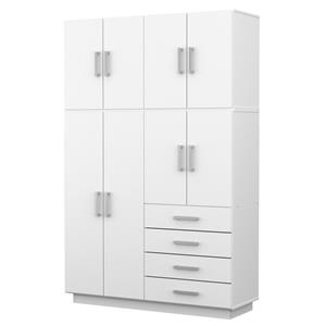 PLACARD MOSCONI ROPERO 8 PUERTAS 4 CAJONES CON BAULERA DAKAR 56599 COLOR BLANCO