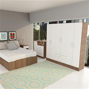 PLACARD 6 PUERTAS 2 CAJONES MELAMINA MOSCONI DAKAR 56817 COLOR CARV. MEZZO/BLANCO