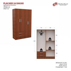 PLACARD ROPERO 4 PUERTAS MELAMINA DAKAR MOSCONI 56957 COLOR VENEZIA/BLANCO