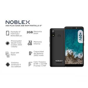CELULAR NOBLEX A60 PLUS 2 GB RAM 32 GB MEMORIA 4G DUAL SIM NEGRO