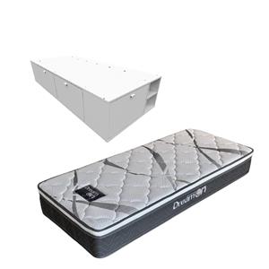 COLCHON EN CAJA + BOX DE MADERA MOSCONI 1 PLAZA 57090 COLCHON DREAM ON CON BOX BENETHON COLOR BLANCO