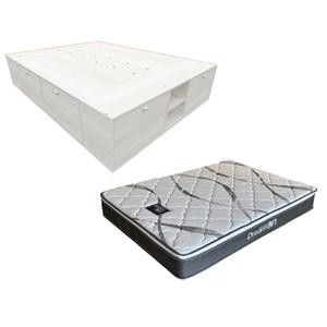 COLCHON EN CAJA + BOX DE MADERA MOSCONI 2 PLAZAS 57097 COLCHON DREAM ON CON BOX BENETHON COLOR TISSA