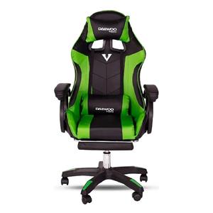 SILLON GAMER DAEWOO VENOM XM-B98GN APOYA PIES CUERO SINTETICO NEGRO VERDE