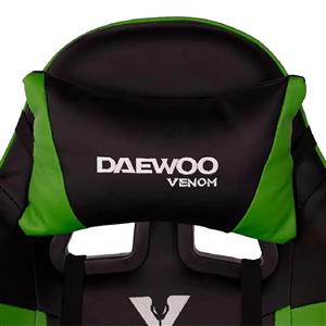 SILLON GAMER DAEWOO VENOM XM-B98GN APOYA PIES CUERO SINTETICO NEGRO VERDE