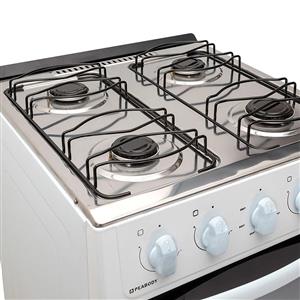 COCINA PEABODY 50 CM MULTIGAS ACERO INOX MESADA PUERTA VIDRIO COLOR BLANCA