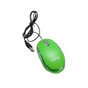 MOUSE ÓPTICO KANJI KJ-MT001 LUMINOSO CABLE USB VERDE