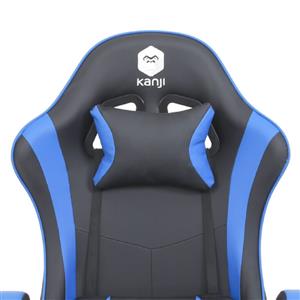 SILLON GAMER KANJI KJ-395 BB ERGONOMICO RECLINABLE 135 GRADOS NEGRO Y AZUL