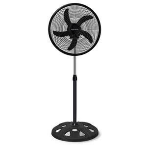 VENTILADOR DE PIE KEN BROWN CR-20 20 PULGADAS 100W 5 ASPAS BASE REDONDA NEGRO