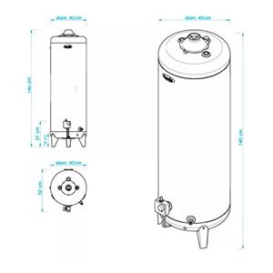 TERMOTANQUE ESCORIAL ES-120L SUPERIOR 120 LTS A GAS

